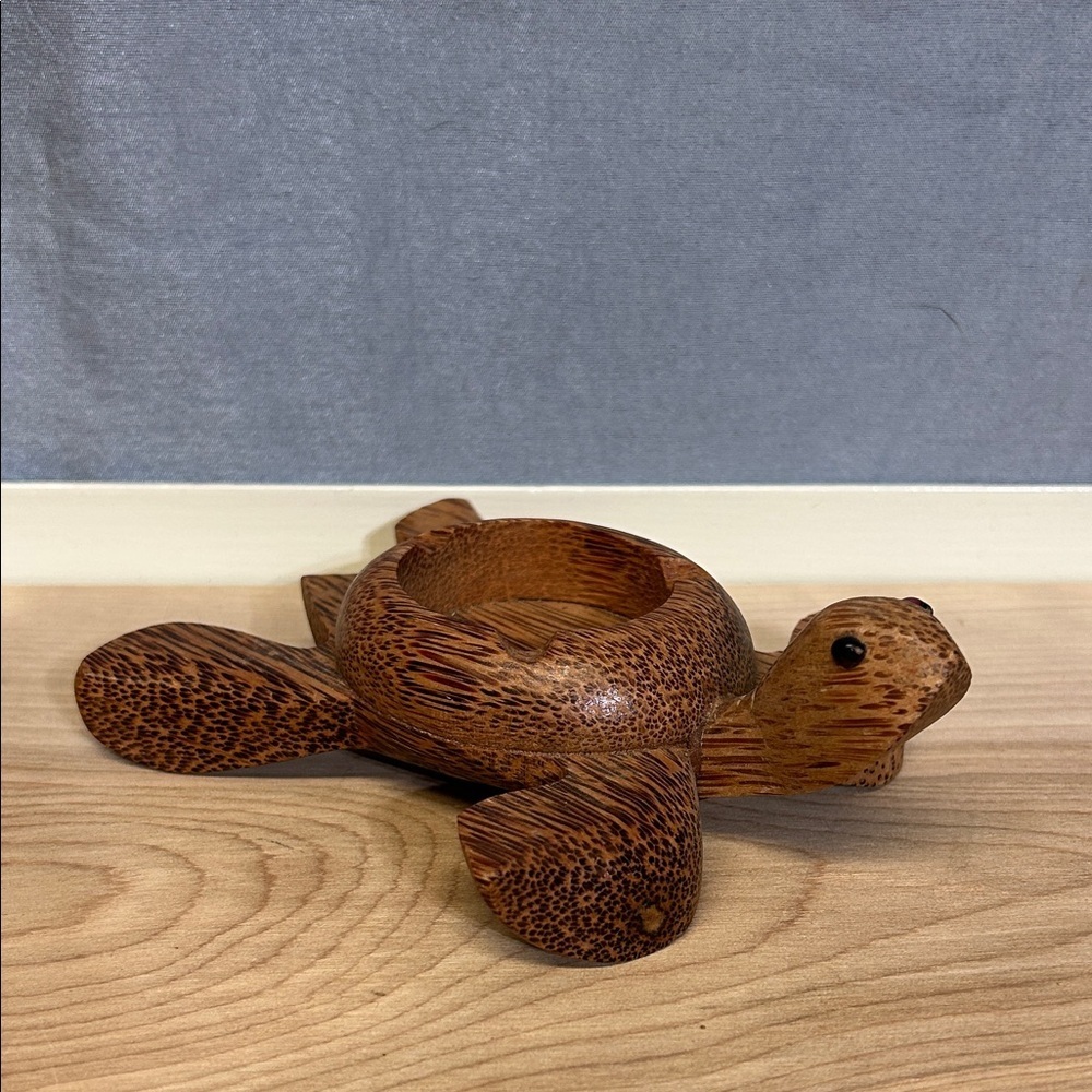 Handmade Wood Turtle Trinket Box or ashtray